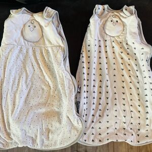 Nested Bean Baby Sleep Sacks in White and Gray